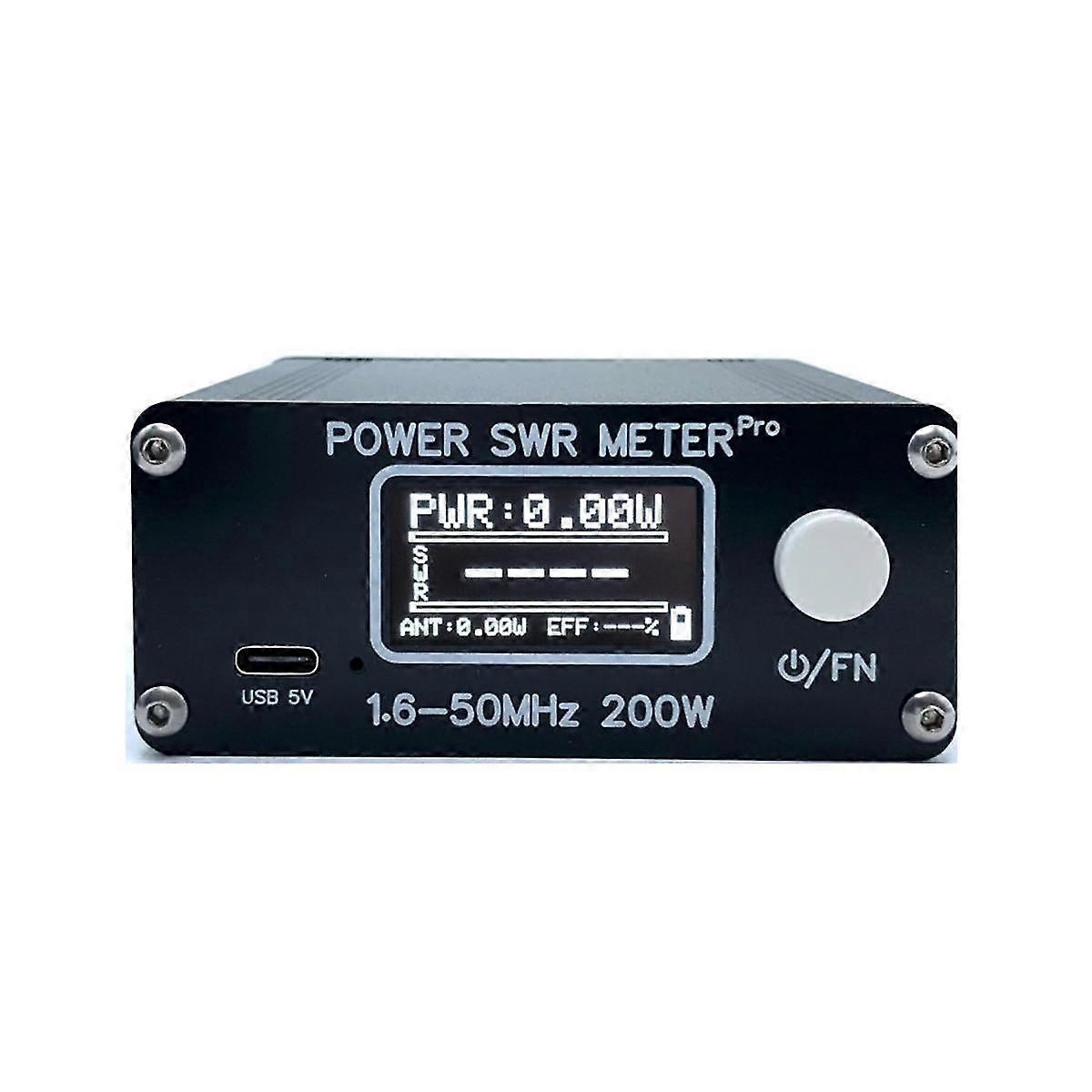 1.6-50mhz 0.5w-200w Hf Shortwave Power Swr Meter Pro Hf Pwr Swr Meter With 1.29 Inch Oled + 50 Hour