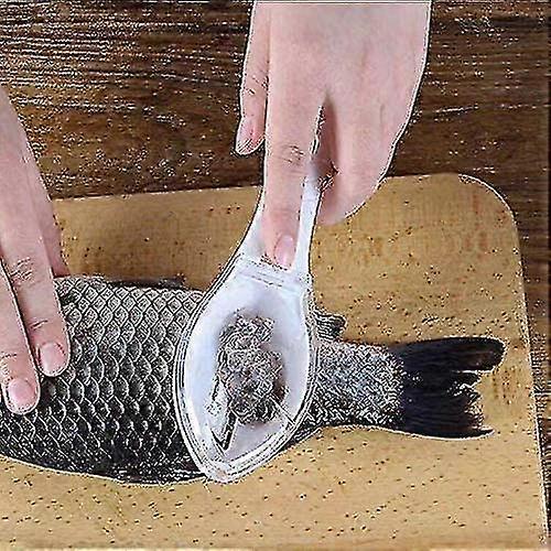 Fast Remove Fish Skin Brush Plastic Fish Scales Graters Scraper Easy Kitchen Cleaning Toolwhite1pcs
