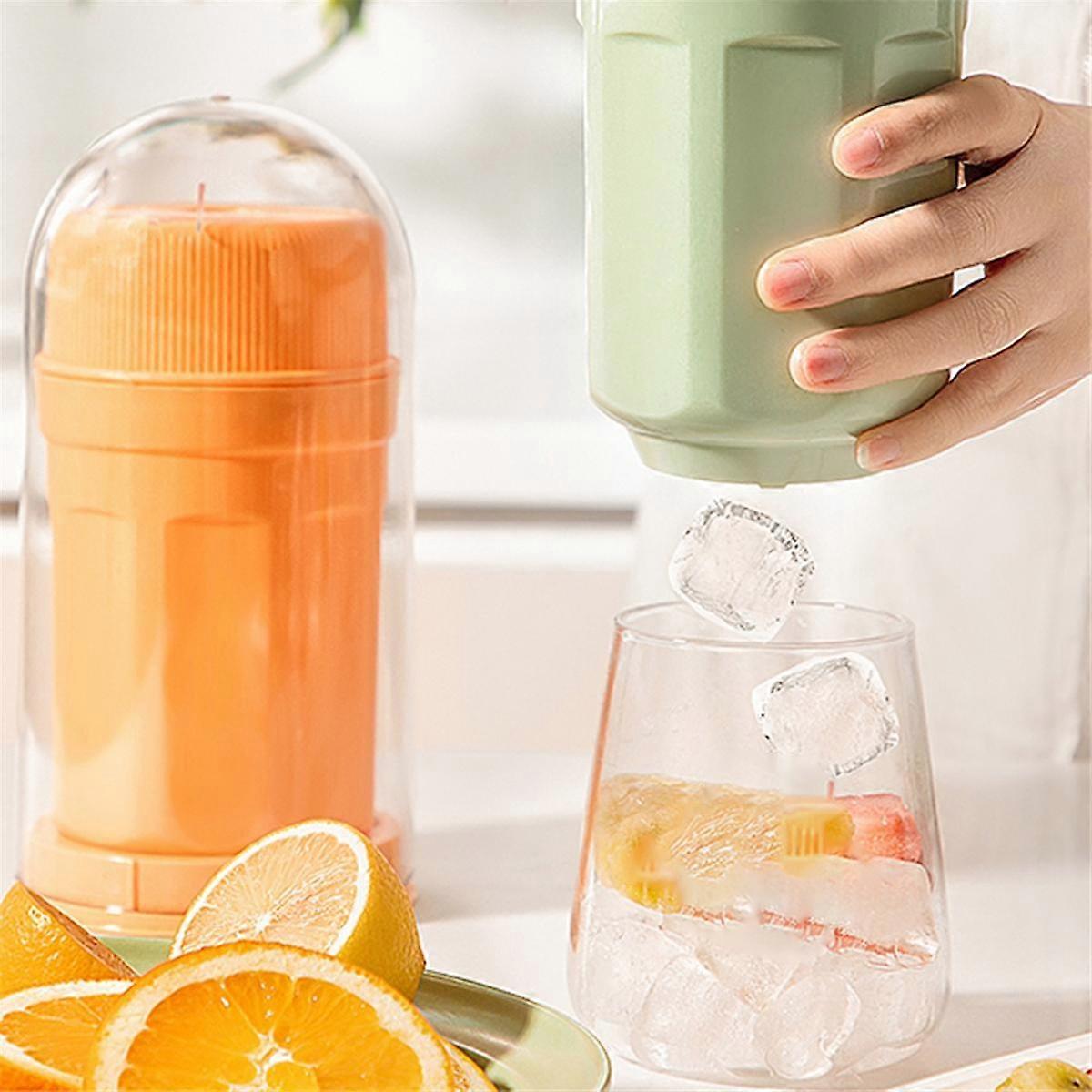 Portable Ice Cube Mold Release Ice Cup Kitchen Bar Gadgets Rotate-Type Ice Cube Tray Orange