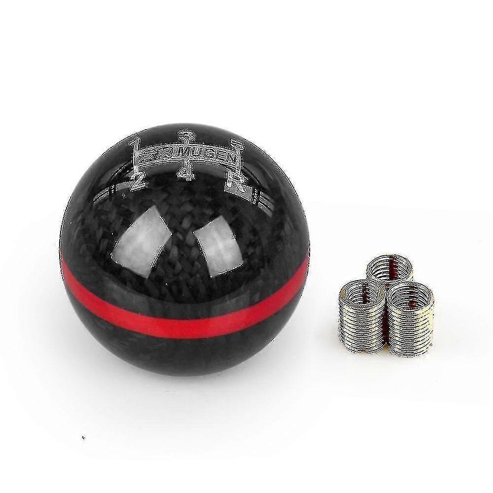 Mun Fiber Trans 5 Speed Racing Ar Shift Knob Round Red