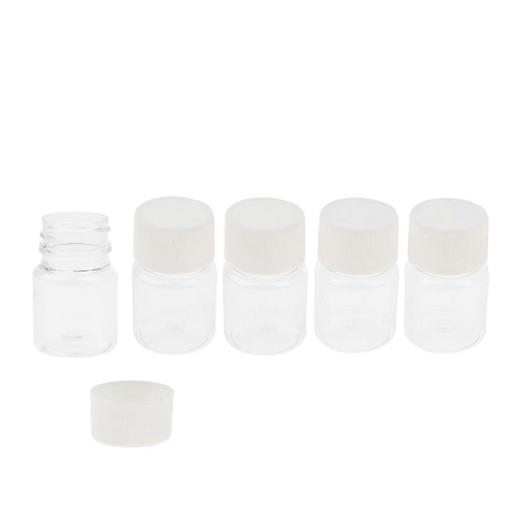 5 Pieces Lab Liquid Sampling Sample Bottles Vials with Screwcap Clear 50mL