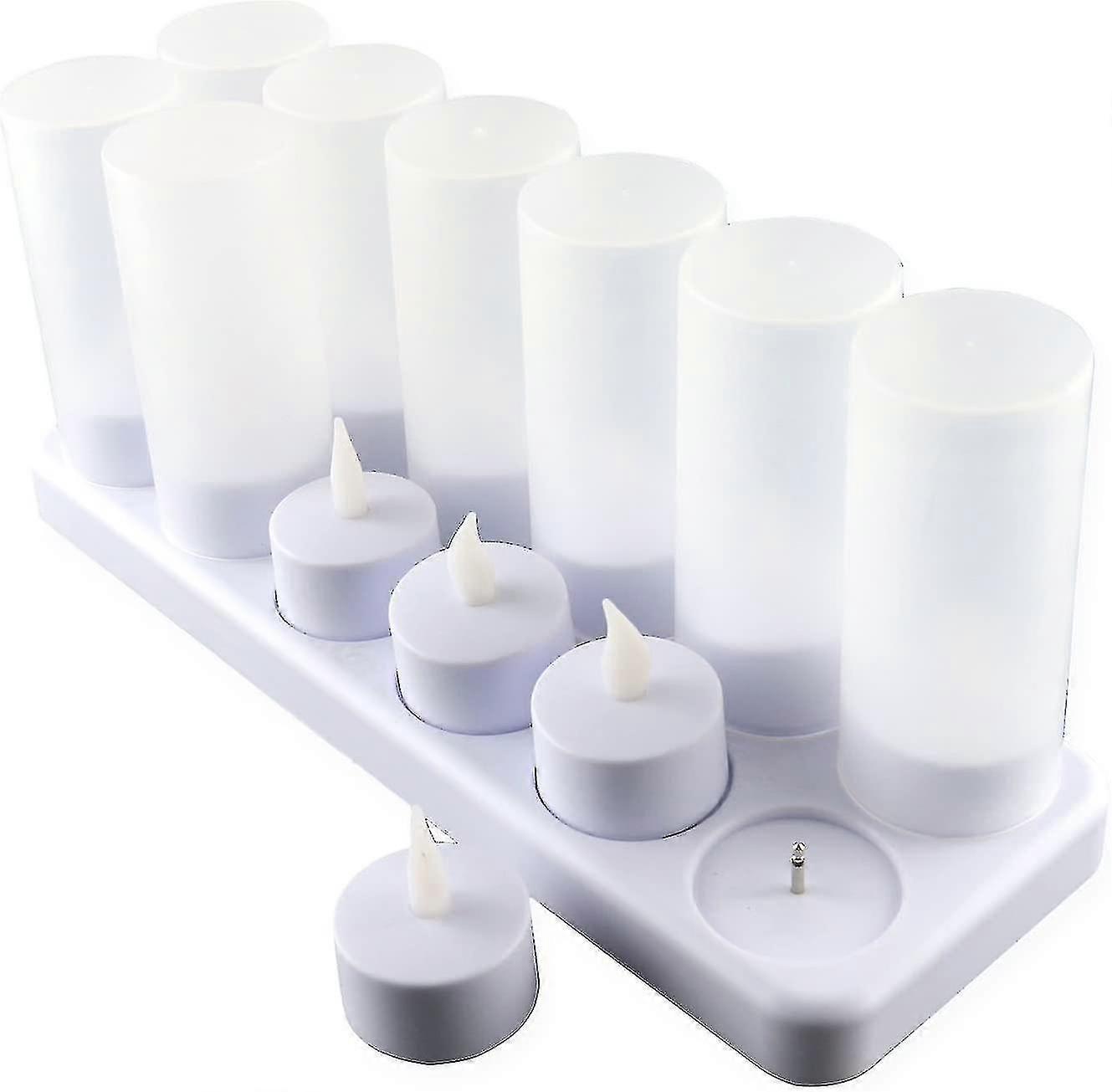 LED Flammenloses Kerzenpaket mit 12 wiederaufladbaren
