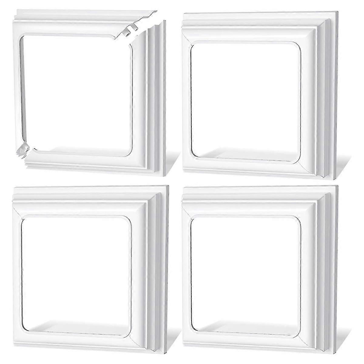 4x4inch Vinyl Post φούστα-άσπρη Post Base Cover Trim για το ξύλο και τις θέσεις βινυλίου, κατάστρωμα και στήλη βεράντας, ράγες σκαλοπατιών-σύνολο 4