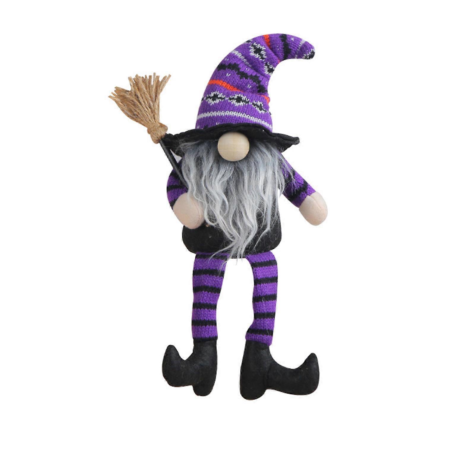 Striped Leg Halloween Witch with Hat and Doll Set