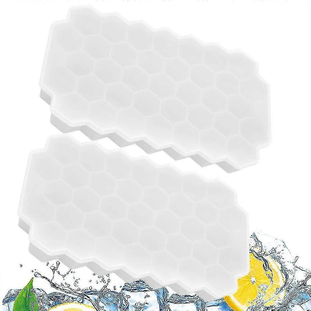 Ice Cube Trays, Flexible Ice Cube Molds With Lid, For Chilled Drinks, Whiskey & Cocktails
