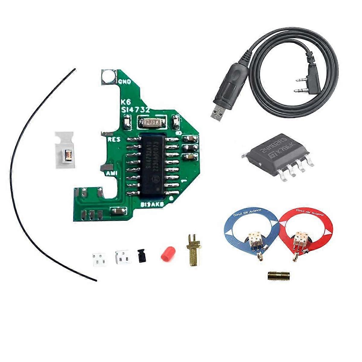 SI4732 Module de modification et oscillateur à cristal + antenne Donut + puce 2M FPC pour UVK5 / K6 double antenne