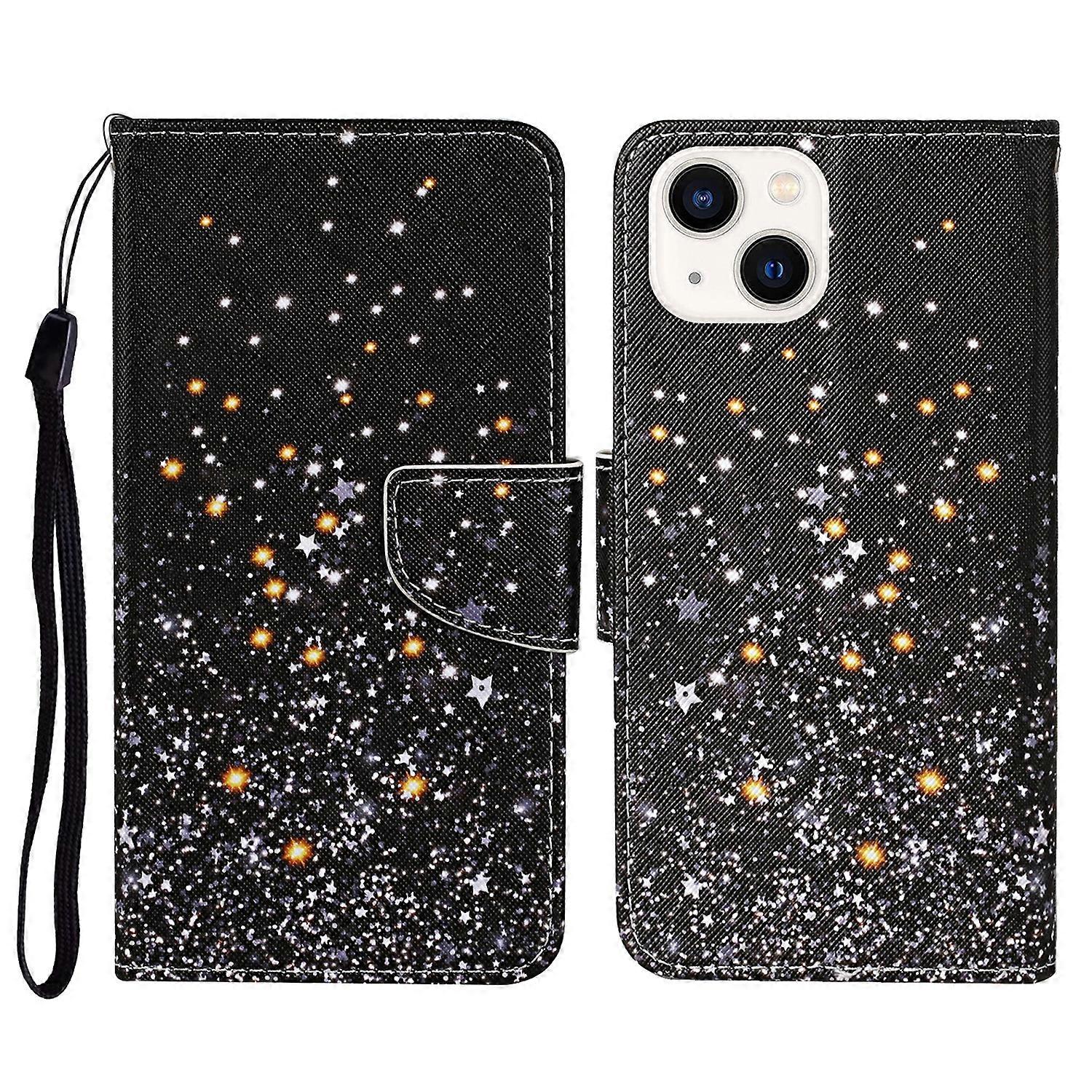 IPhone 14 Plus 3D-vrillinen piirustus knnettv nahkainen puhelinkotelo