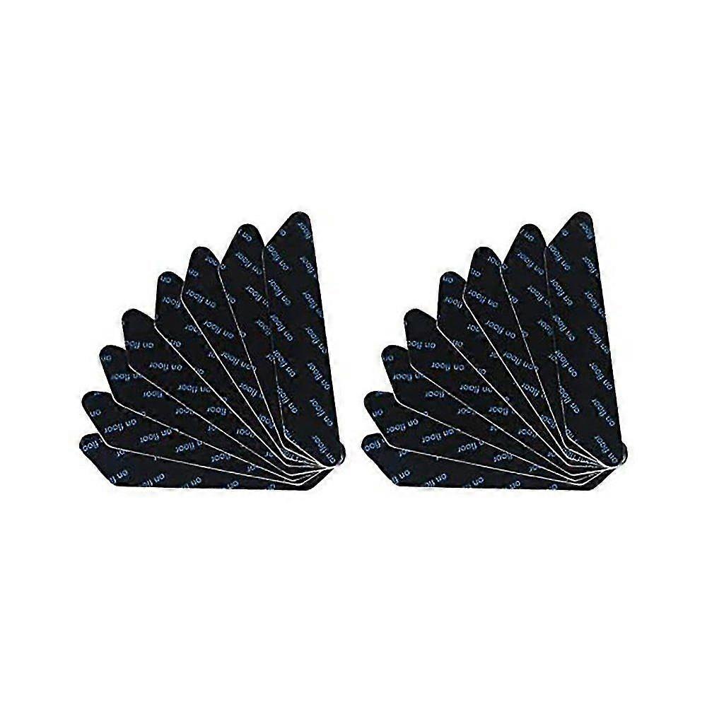 Pack Of 16 Carpet Stickers, Non-Slip Carpet Stopper For Carpet Corners, Strong Adhesion And Easy To Remove, 2 Sizes, Black
