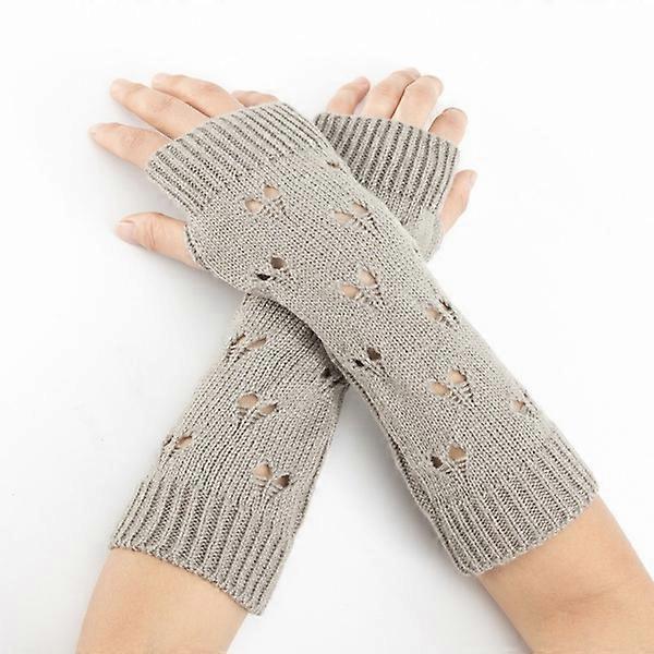 Moda Mão Mais Quente Luvas de Inverno Braço Crochê Luvas Ocas Luvas Quentes Sem Dedos