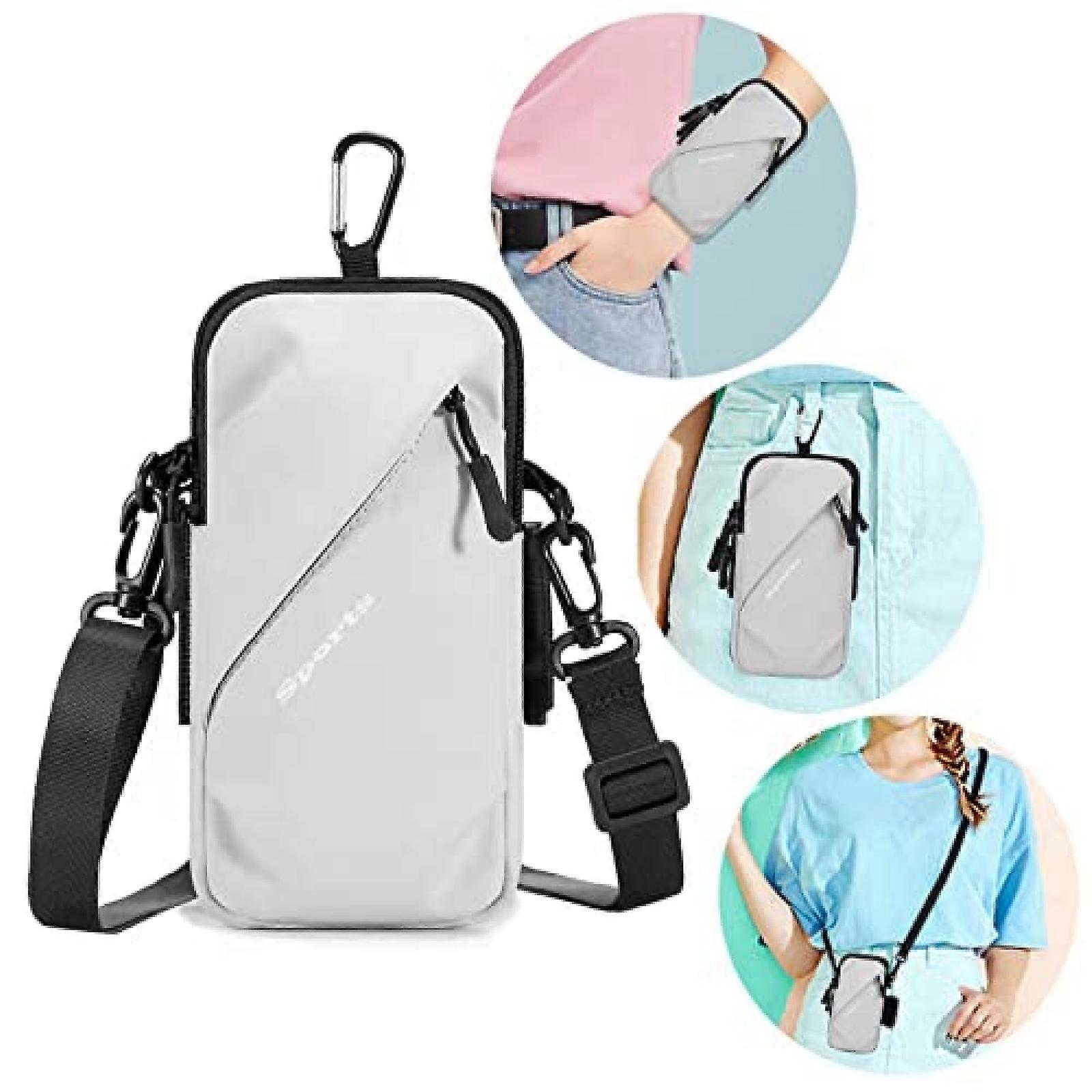 Phone Holder, Small Crossbody Shoulder Holsters Bag with Arm Band, Fits iPhone and Android, Use for Running, Walking, Hiking & Biking