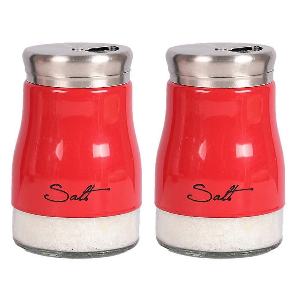 Salire et poivrire ensemble, salire de ferme, ensembles de shaker en verre vintage avec couvercle en acier inoxydable, argent + rose
