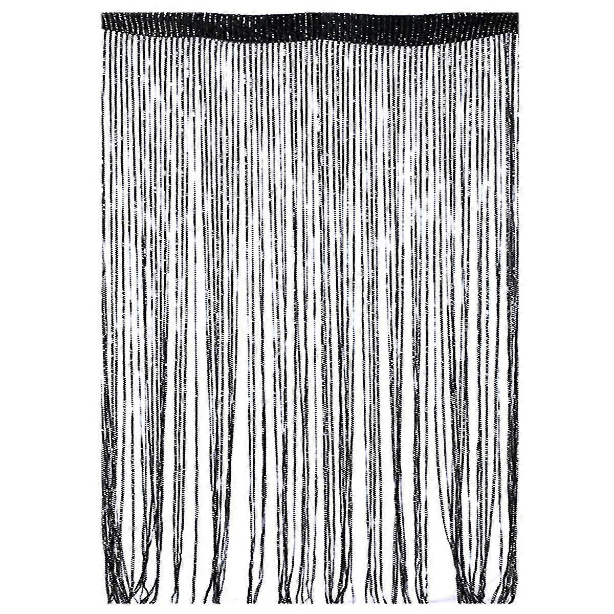 String door curtain plain tassel window panel retro room door divider string anti-mosquito fly insect bug screen 100 x 200cmA6