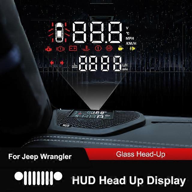HUD Head Up Display Speedometer Speed Projector Oil Consumption Display For Jeep Wrangler JL 2018-2022 Car Accossorriess