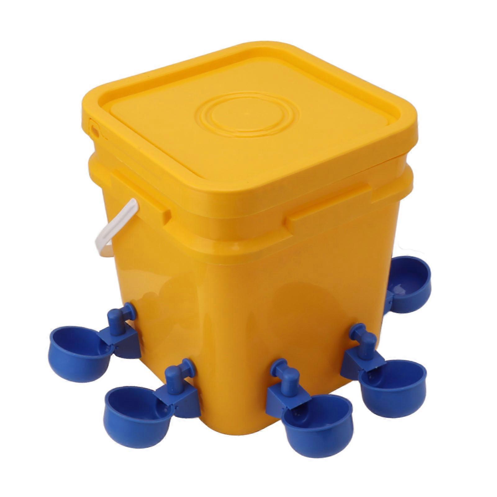 Automatic 12L Chicken Waterer with Handheld Barrel for Duck Goose + Blue Bird Bowl Black Screws
