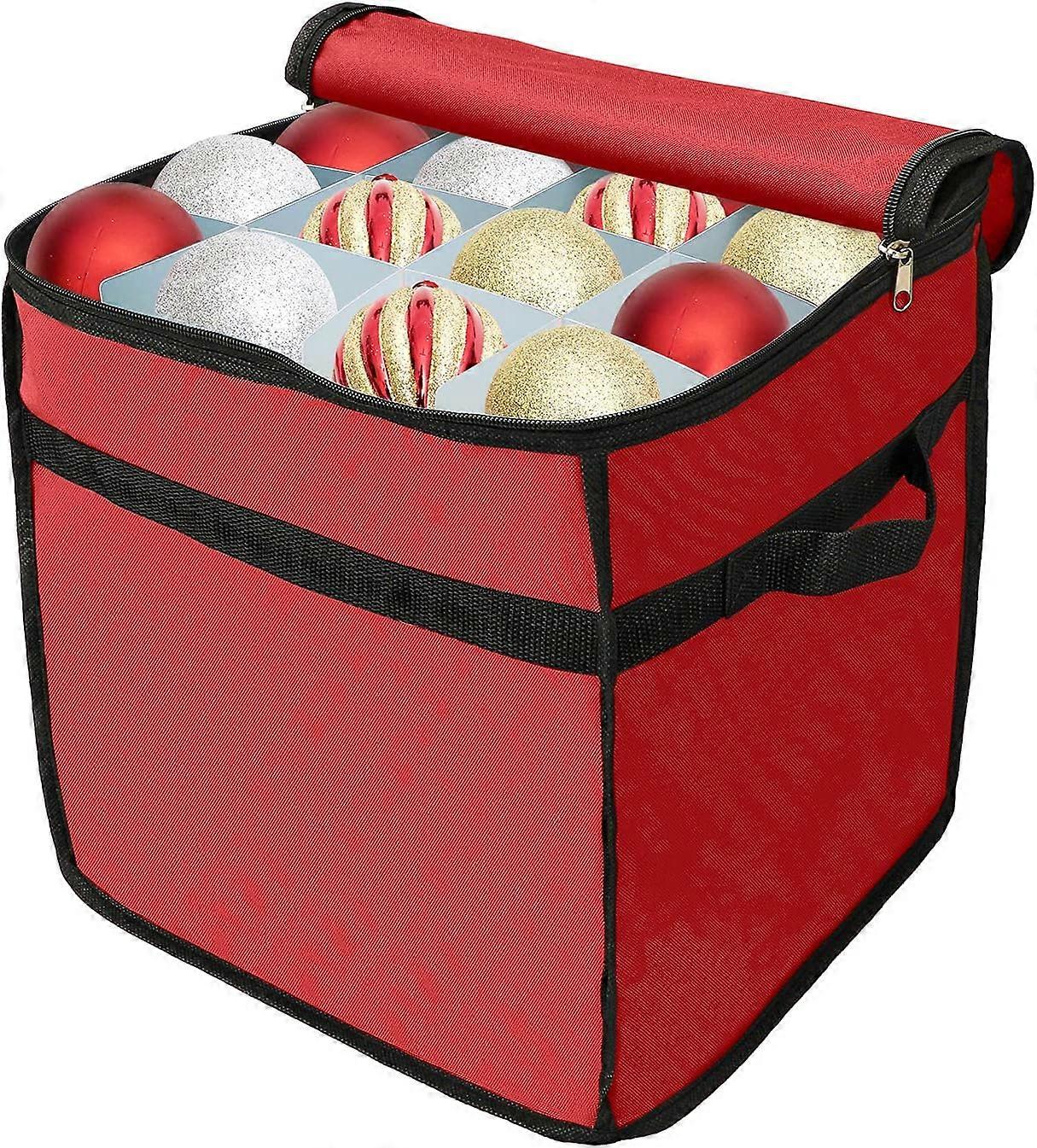 Christmas Ornament Storage Box, Storage Container with Dividers