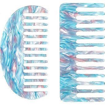 2pcs Small Combs for Women, Anti-Static Wide Tooth Comb Acetic Acid Hair Comb Hair Massage Comb No-Handle Detangler Hair Comb Scraping Comb for Hair M