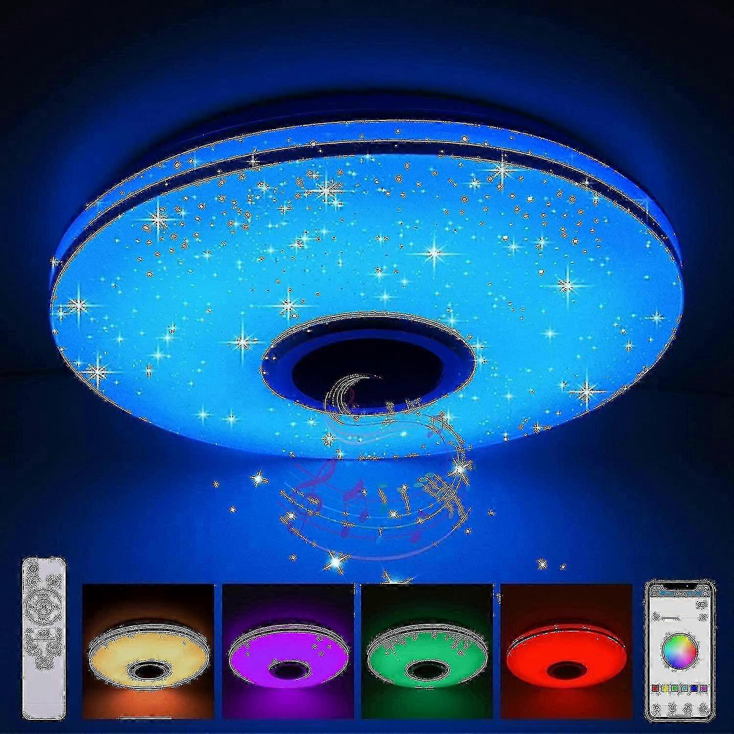 36w led deckenleuchte dimmbar mit Bluetooth Lautsprecher, led Deckenlampe mit fernbedienung oder App-