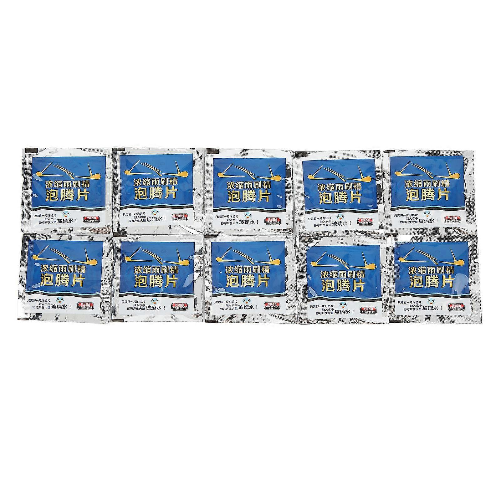 10PcsBox Windshield Washer Fluid Tablets - Effervescent Oxalic Acid, Blue