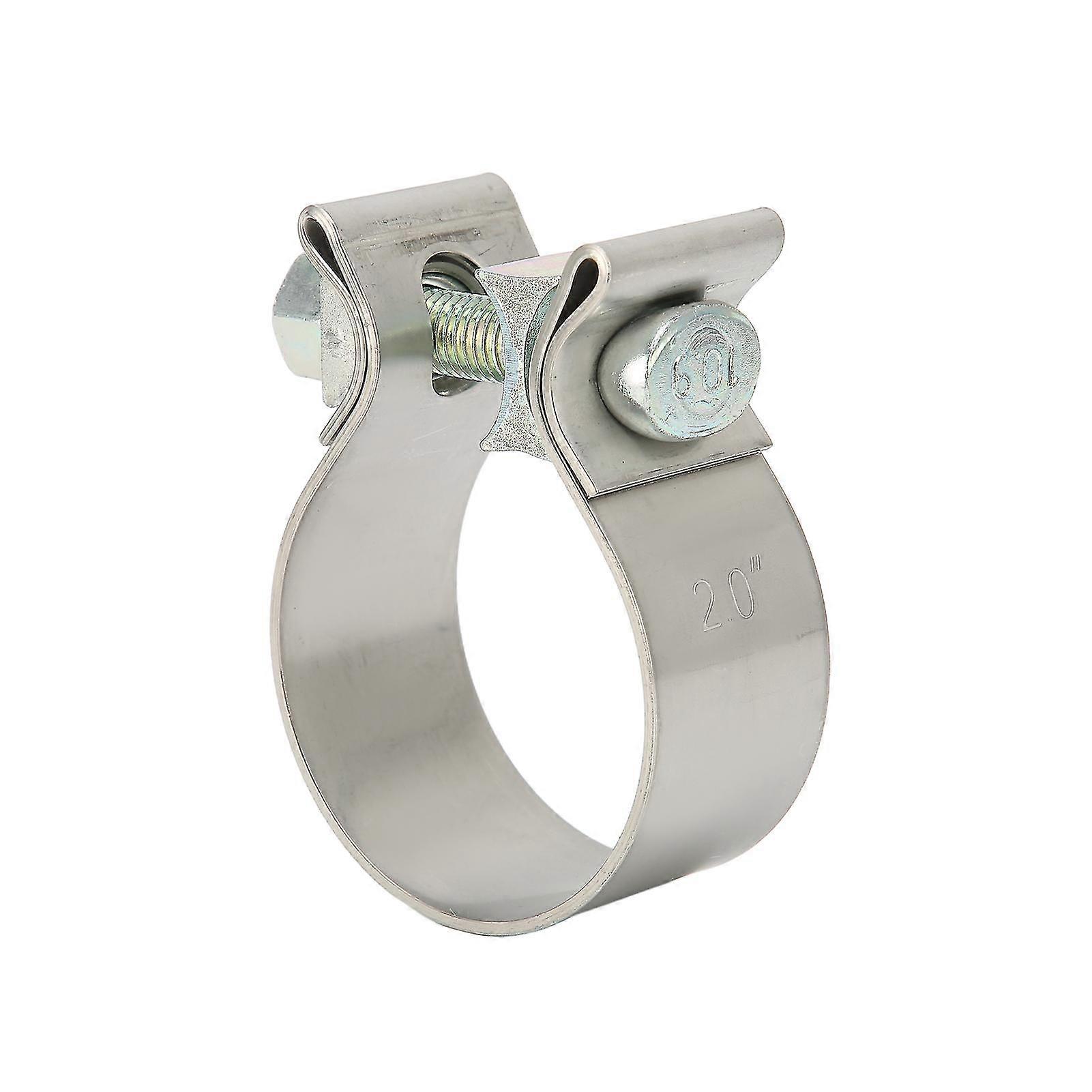 Universal 2in Exhaust Band Seal Clamps - Rustproof Muffler Clamp for Downpipe, Header, Manifold with High Hardness