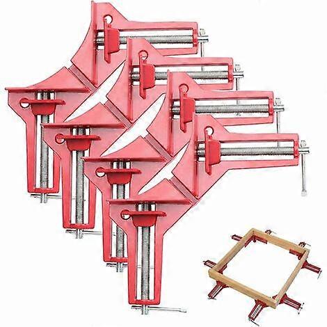 Set of 4 90 degree right angle clip joints, adjustable wooden corner clip set for wedge joint welding of a wide range of picture frames