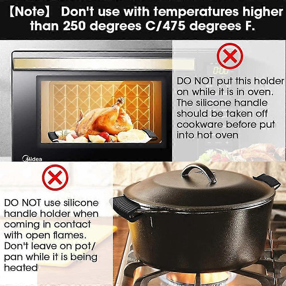 Silicone Hot Handle Holder Cover Set Assist Pan Handle Sleeve Potholders Cast Iron Skillets Handles