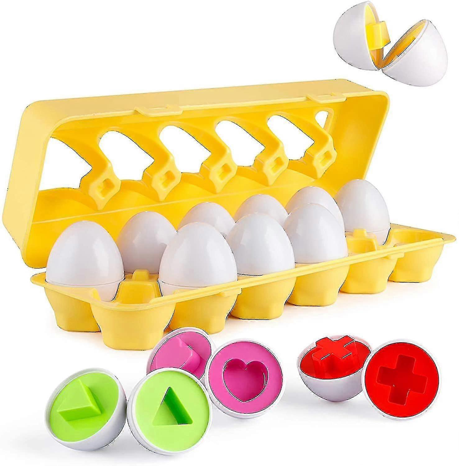 Matching Eggs 12 Pcs Set Color & Shape Puzzle Of Learning For Kids-
