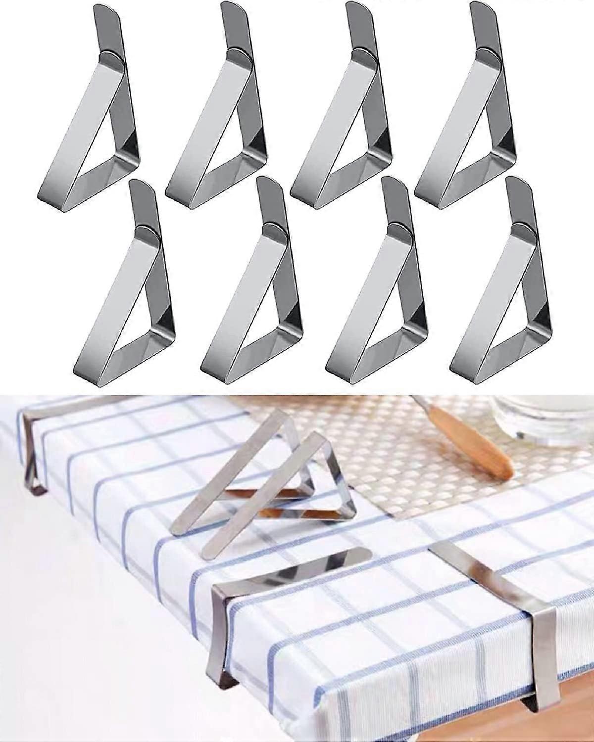 8 Pack Tablecloth Clips - Adjustable Stainless Steel Tablecloth Clip