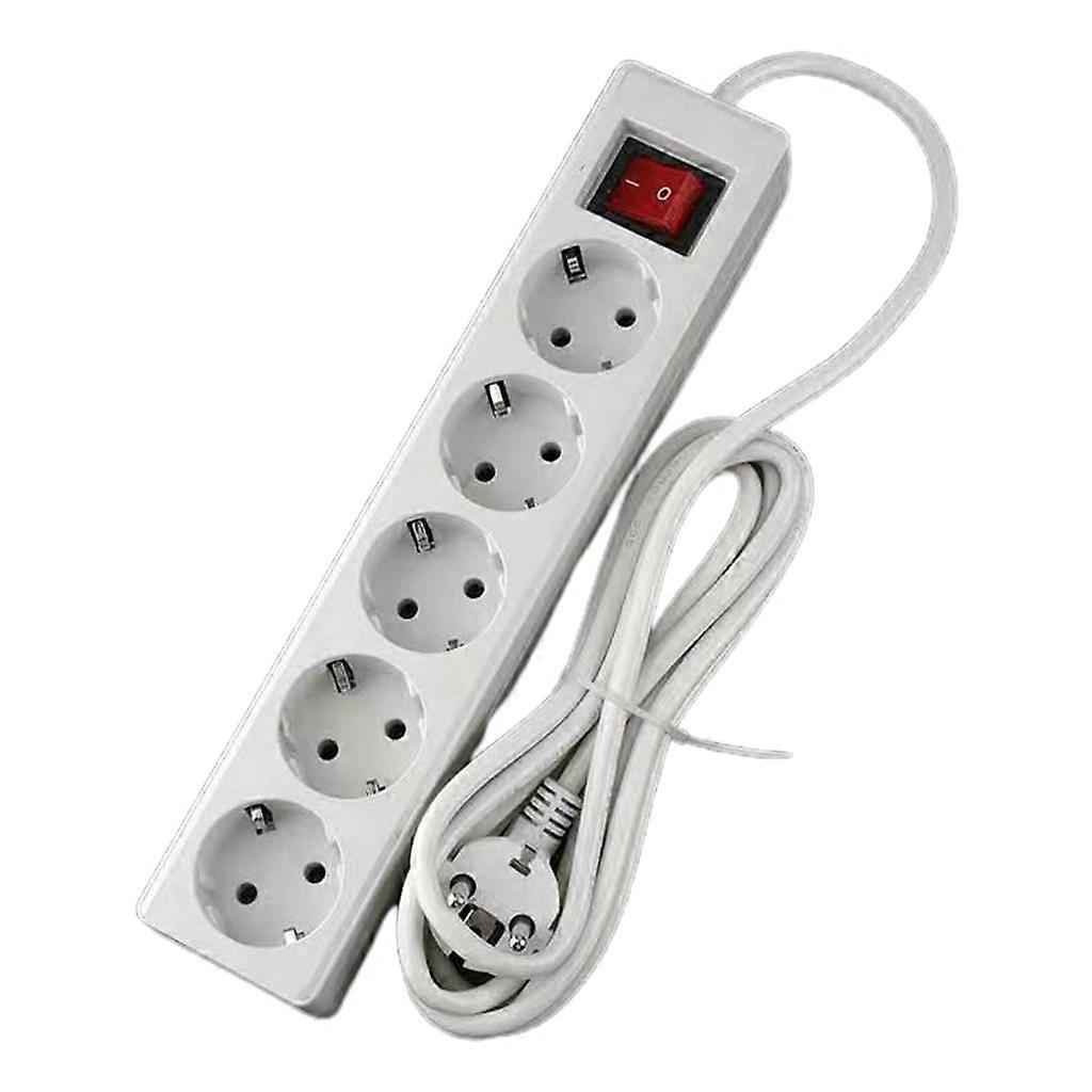 EU Standard German Type Extension Socket Power Strip 2 Pin Plug Outlet Adapter