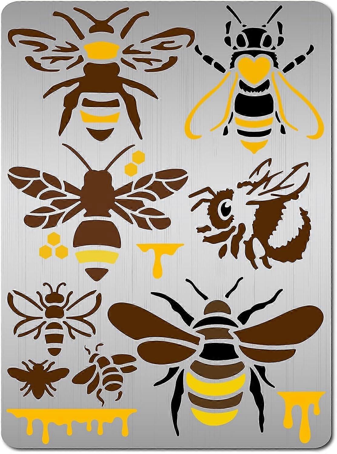 Stainless Steel Metal Cutting Dies Stencils for DIY Scrapbooking/Photo Album Decorative Embossing Matte Stainless Steel Color Bees 140x190mm