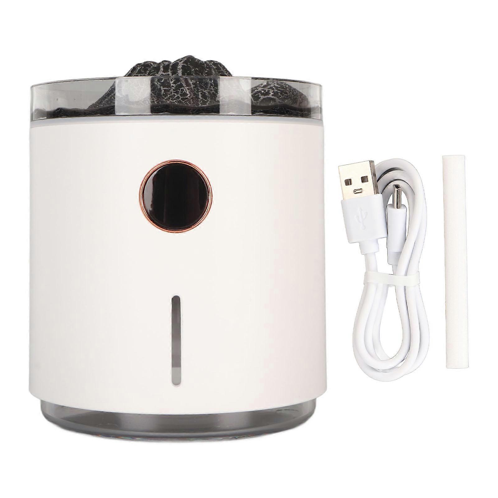 Aromatherapy Mist Diffuser Intelligent Multifunctional Timing Atomizing Flame Humidifier for Bedroom Living Room White