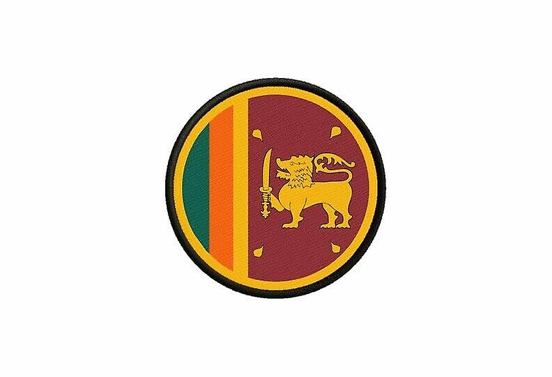 Patch ecusson Sri Lankan flag printed thermosticker round round