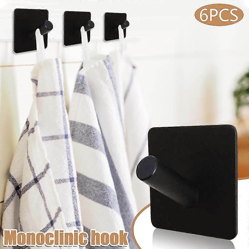 6pc Hook Kitchen Creative Sticky Punch-free Single Hook Stainless Steel Hook