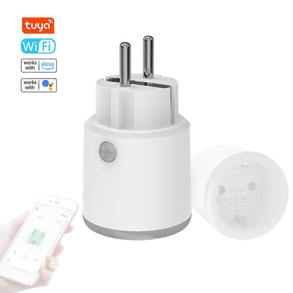 Tuya WiFi Intelligent Power Plug Home Automation 16A Power Meter Smartphone APP Control Works with Alexa and Google Home