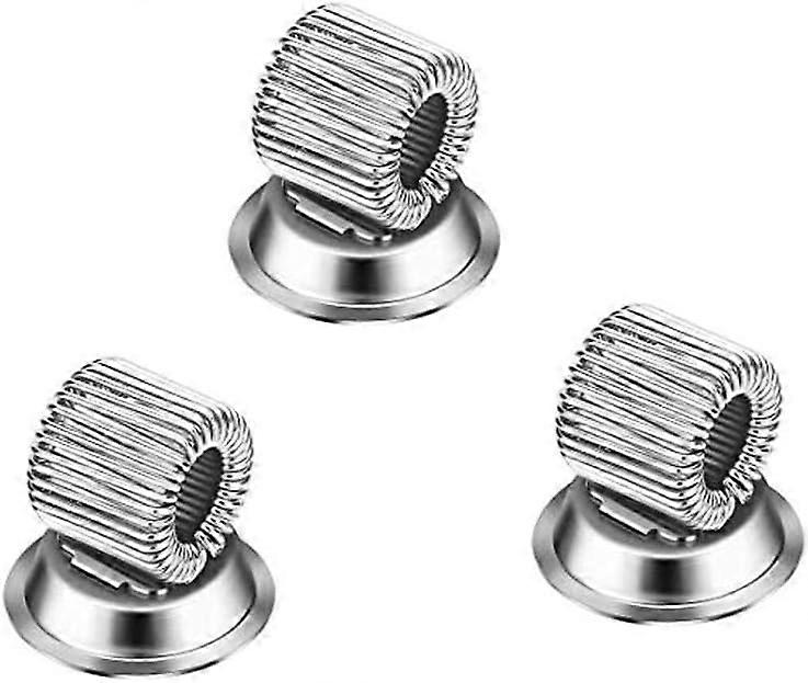 3pcs Strong Magnetic Single Pen Holders Organizer Clips with Adjustable Spring Loop Fit for Any Size Pens Removable Push Pins on Refrigerator, Whitebo