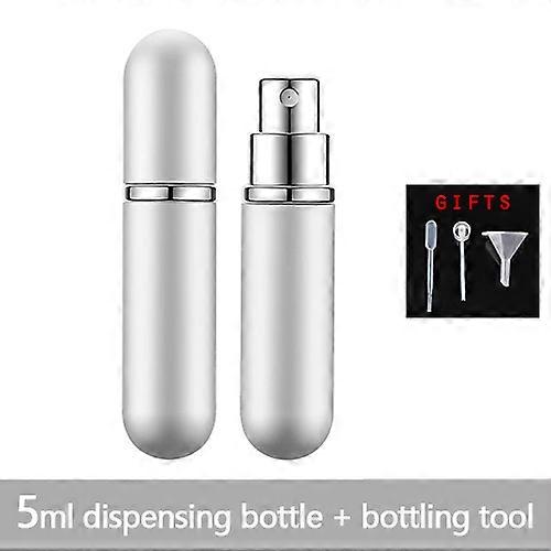 2PCS 5ml Portable Mini Refillable Perfume Bottle With Spray Pump Funnel Empty Cosmetic Containers Atomizer Bottle For Travel