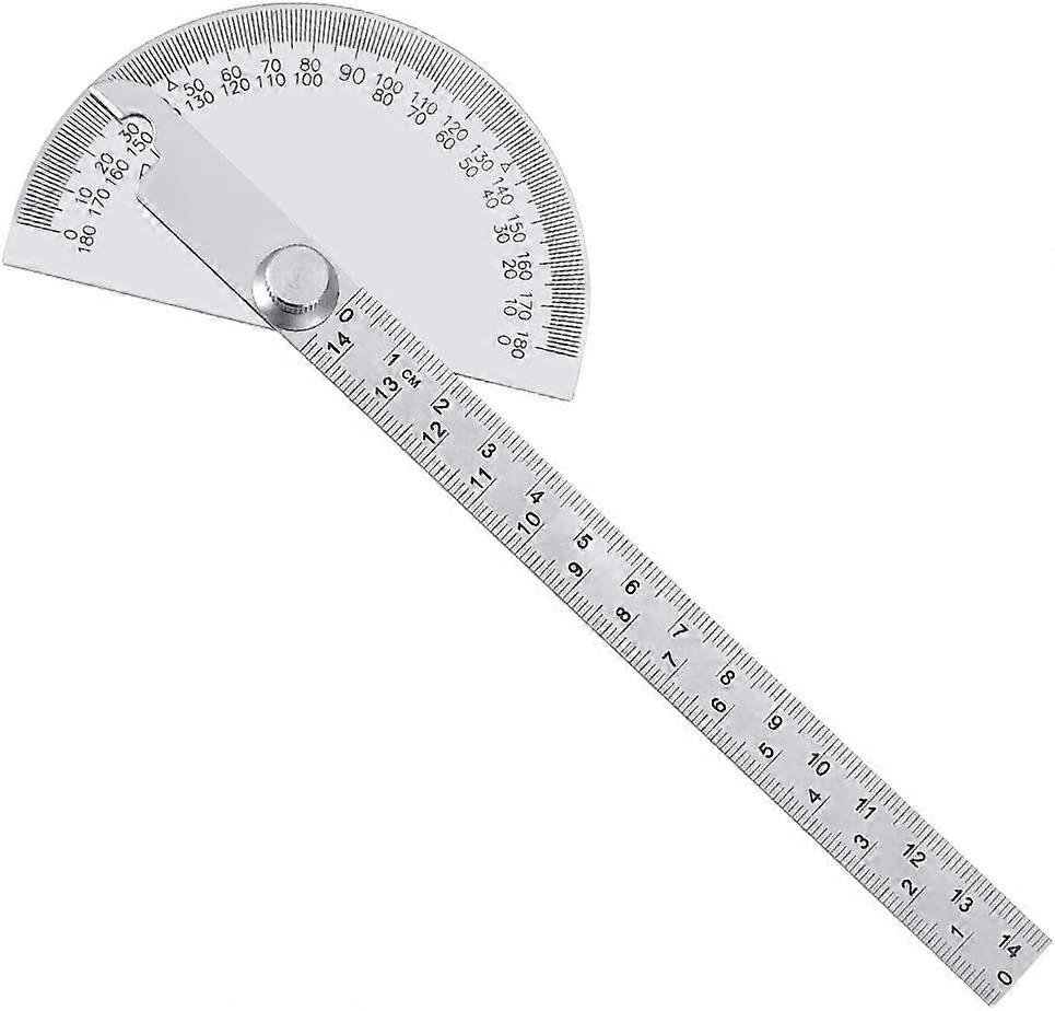 Protractor Stainless Steel 180 Protractor Angle Gauge Arm Measuring Ruler Tool Engineer Protractor with 140mm Ruler
