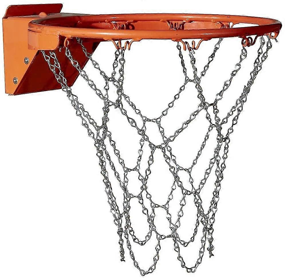 12 Button Standard Basketball Net, Outdoor Basketball Frame Net Thickened Iron Chain Net Sun-resistant