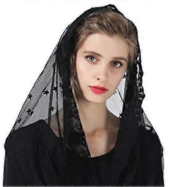 Çiçek Dantel Peçe Baş Kaplama Latin Kitle Mantilla Peçe Gelin Kadınlar Için Kısa Eşarp