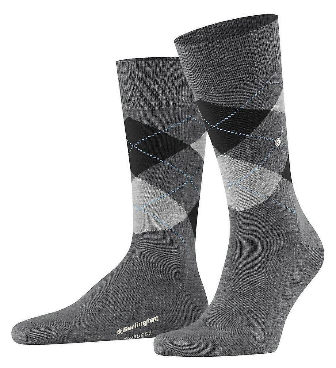 Burlington Edinburgh Socks - Asphalt Mel Grey