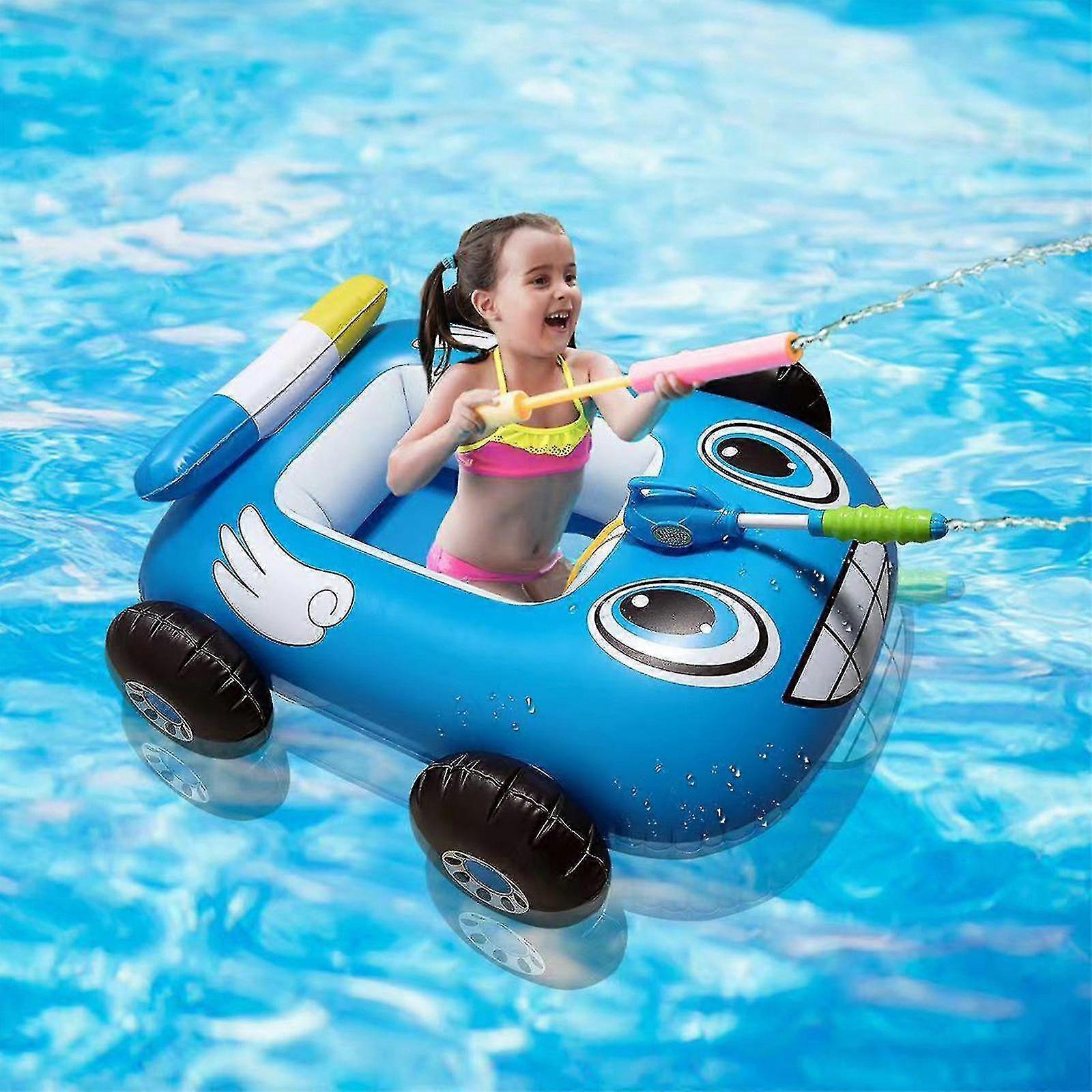 Inflatable Fire Boat Pool Float For Kids With Built-in Squirt Gun, Inflatable Ride-on For Children Aged 3-8 Years