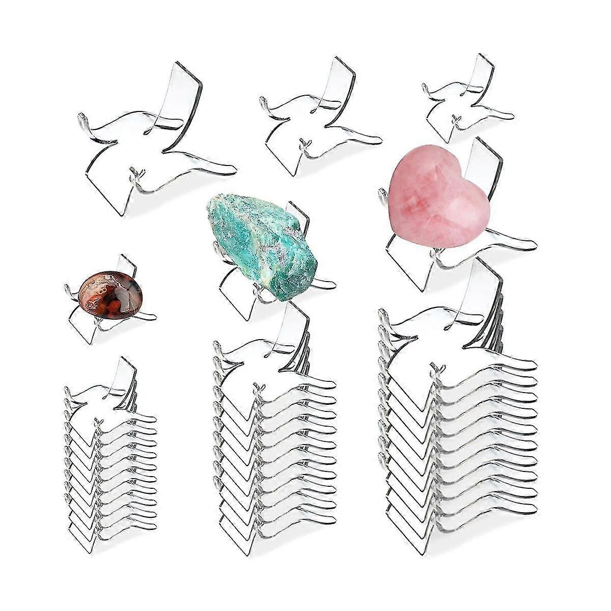 36 Pcs 3 Sizes Rock Display Stand,clear Display Easel Stands Pedestal For Crystal Geodes Rock Miner