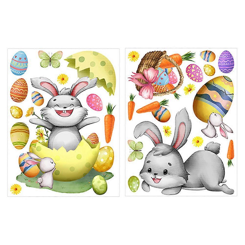 1 Set Static Easter Window Sticker Easter Egg Bunny Window Cling Party Favor Easter Window Sticker