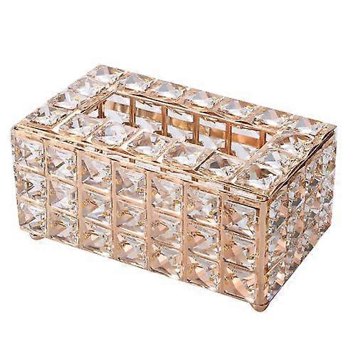 Rectangular Metal Paper Tissue Box, Decorative Glass Napkin Storage Box