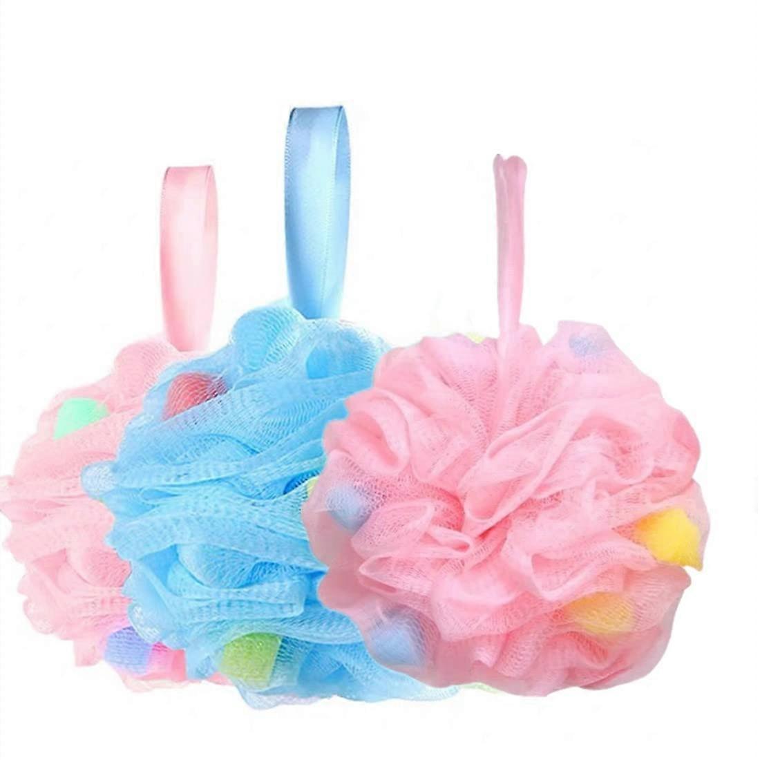 3 Pack Soft Body Bath Sponge, Shower Sponge, Exfoliating Sponge, Puff Exfoliating Sponge