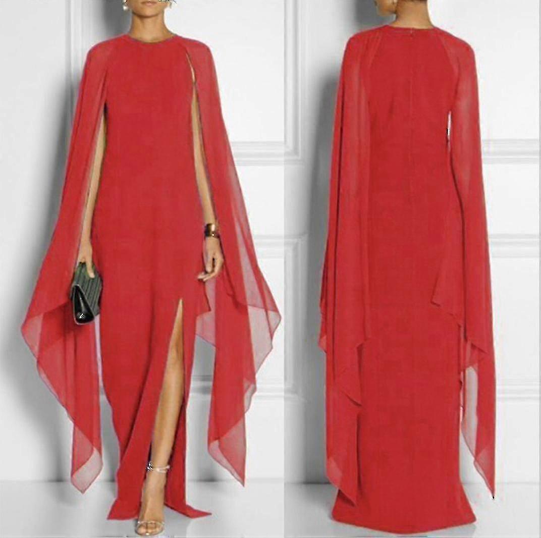 Frauen Chiffon Langkleid Atmosphärische Königin Fan Event Kleid