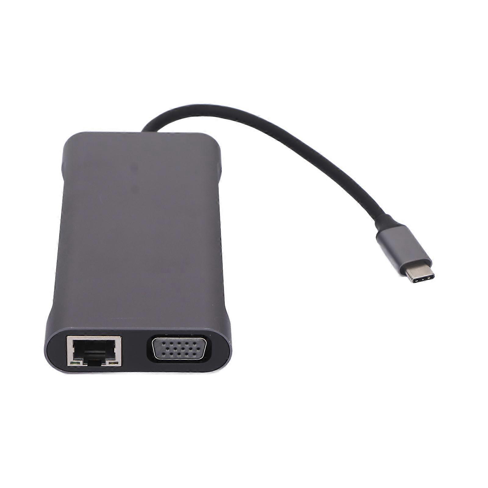 11 In 1 Dockingstation Typ C zu Pd USB3.0 3USB2.0 Speicherkarte Speicherkarte HD Multimedia Interface Vga Rj45 Audio3.5 Dock