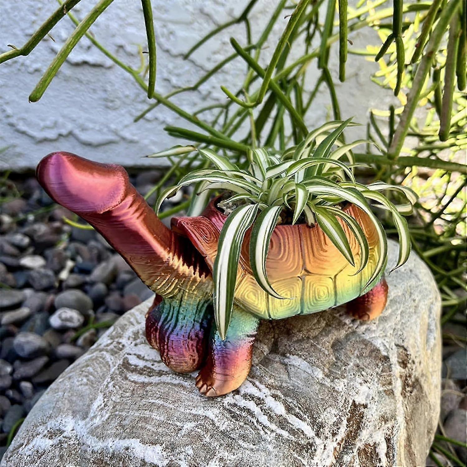3d Funny Flower Pots, Turtle Planter Animal Planter, Creative Pot, Succulent Container Gift_Mon