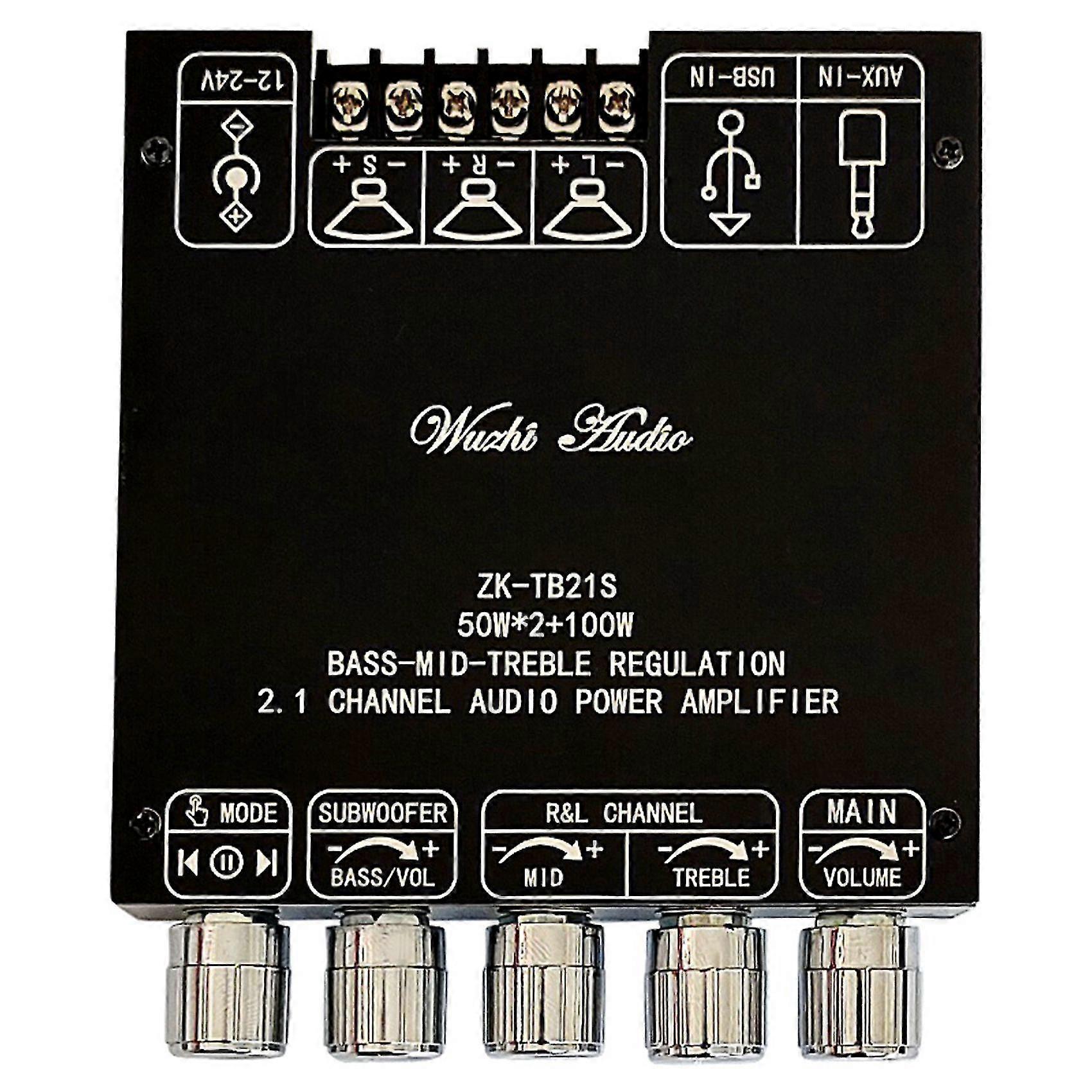 -tb21s Bluetooth 5.1 Stereo Audio Receiver Amplifier Board 2.1channel Amp Module For Speakers Tpa31