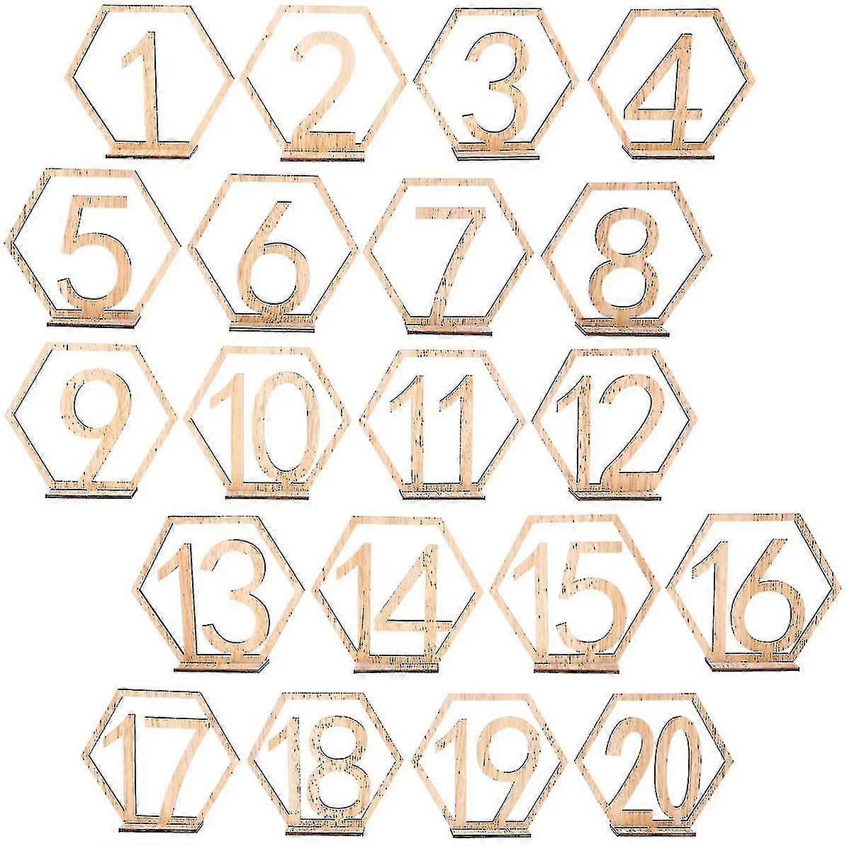 1 20 Table Numbers For Wedding Number Holders Wooden Weddings Rustic Centerpieces Table Sign Table Numbers Holder Base Hexagon Wooden Table Numbers