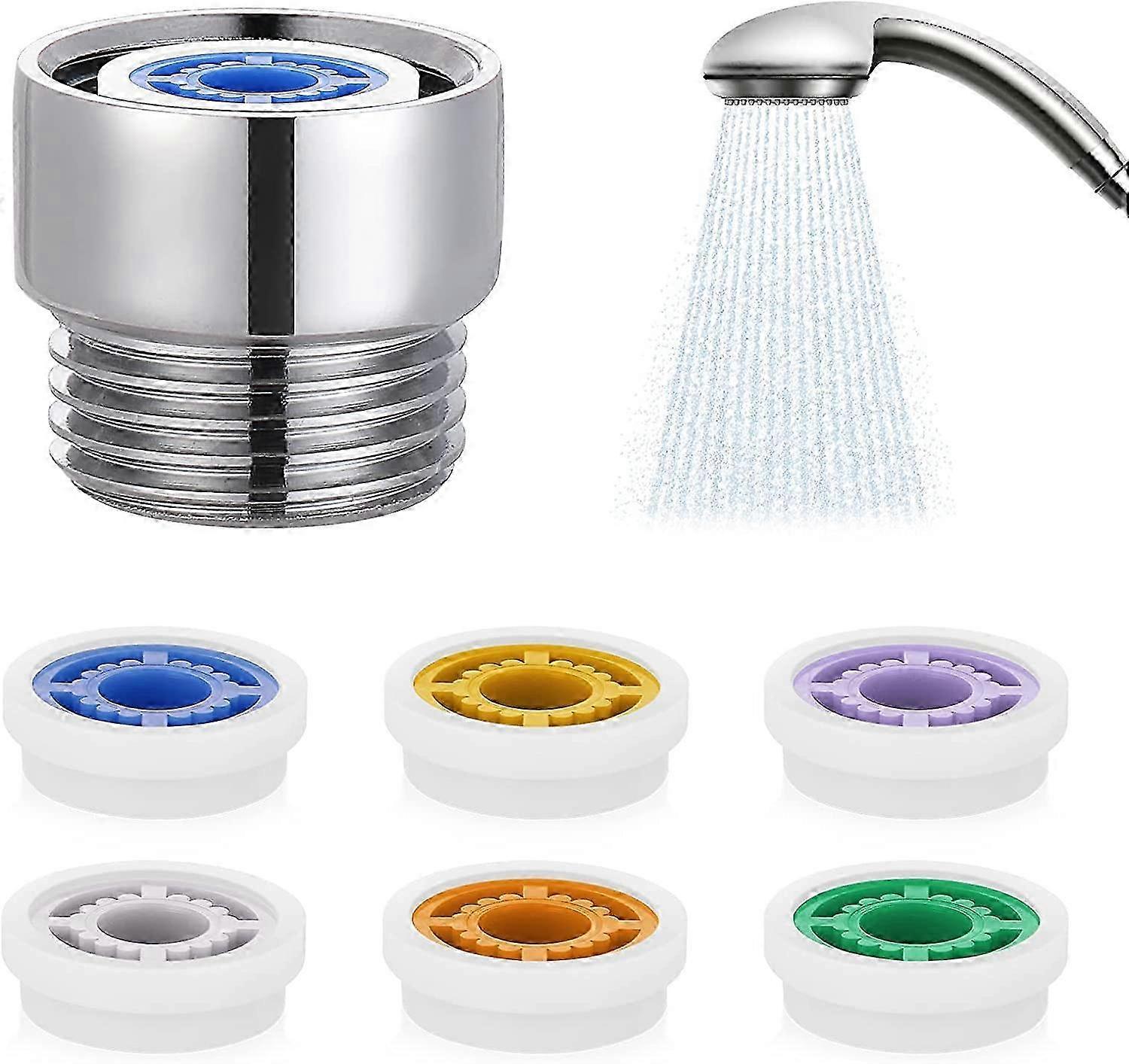 Flow Regulators for Shower Head, Shower Flow Restrictor Set, Adapter, 6 Different Flow Rates
